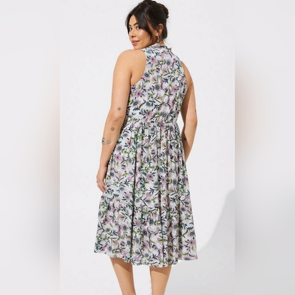Torrid | Floral Gauze Tiered Dress | Size 1 - Picture 2 of 8
